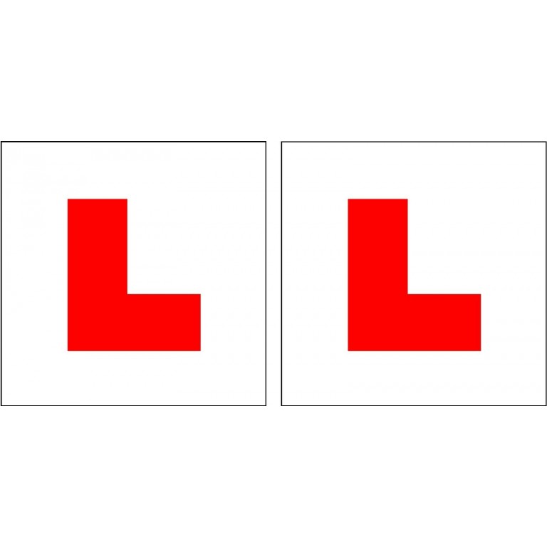 2 X UK Legal L Plates Self Adhesive Stick On Vinyl Weatherproof